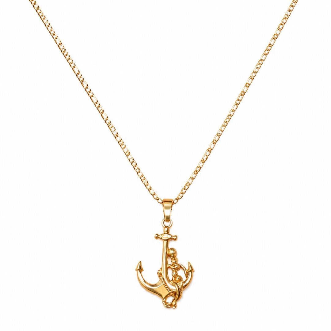 Anchor with mermaid necklace 22''