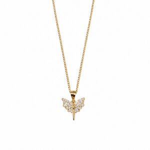 Pavé Angel Gold Necklace 18"
